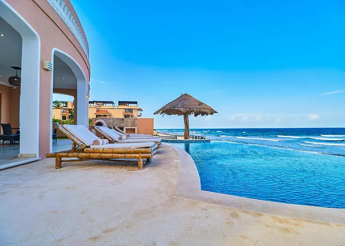 Luxury 7 Bedroom Oceanfront Villa At Hacienda Tankah With Infinity Pool & Premium Hospitality