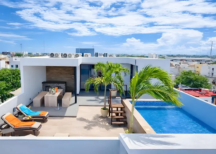 Modern Suite For 2 With Rooftop Pool - Central Playa Del Carmen